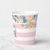 Onze kleine Sunshine Floral, roze streep Verjaarda Papieren Bekers (Links)