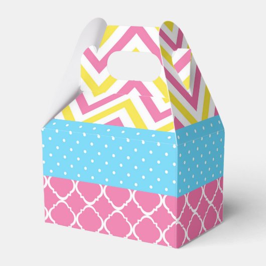 Onze kleine Sunshine Pink and Yellow Birthday Part Bedankdoosjes (Achterkant)