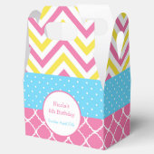 Onze kleine Sunshine Pink and Yellow Birthday Part Bedankdoosjes (Geopend)