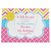 Onze kleine Sunshine Pink and Yellow Birthday Part Groot Cadeauzakje (Voorkant)