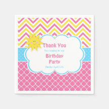 Onze kleine Sunshine Pink and Yellow Birthday Part