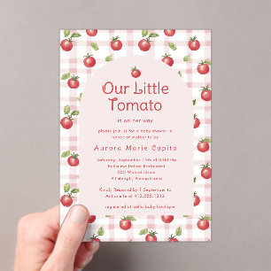 Onze Kleine Tomaat Baby Shower Uitnodiging Roze