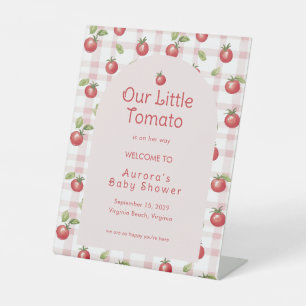 Onze Kleine Tomaat Baby Shower Welkom Reclamebord Met Voetstuk