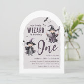 Onze kleine tovenaar | Eerste verjaardagsfeestje Kaart (Staand voorkant)