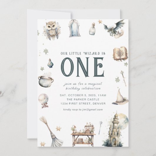 Onze Kleine Tovenaar Verjaardagsuitnodiging Kaart (Voorkant)