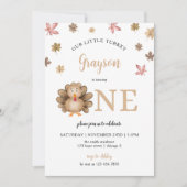 Onze kleine Turkije Herfst Thanksgiving 1e verjaar Kaart (Voorkant)