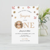 Onze kleine Turkije Herfst Thanksgiving 1e verjaar Kaart (Staand voorkant)