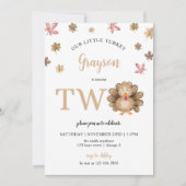 Onze kleine Turkije Herfst Thanksgiving 2e Verjaar Kaart (Voorkant)