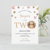 Onze kleine Turkije Herfst Thanksgiving 2e Verjaar Kaart (Staand voorkant)