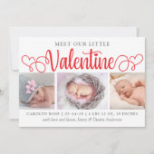 Onze kleine Valentijn 3 Foto geboorteaankondiging Aankondiging (Voorkant)