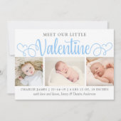 Onze kleine Valentijn 3 Foto geboorteaankondiging Aankondiging (Voorkant)