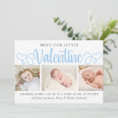 Onze kleine Valentijn 3 Foto geboorteaankondiging Aankondiging (Staand voorkant)