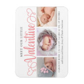 Onze kleine Valentijn 3 Foto geboorteaankondiging Magneet (Verticaal)