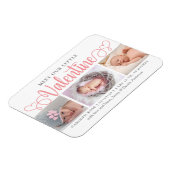 Onze kleine Valentijn 3 Foto geboorteaankondiging Magneet (Linkerzijde)