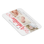 Onze kleine Valentijn 3 Foto geboorteaankondiging Magneet (Rechterzijde)