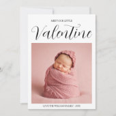 Onze kleine Valentijn Baby Geboorte Aankondiging (Voorkant)