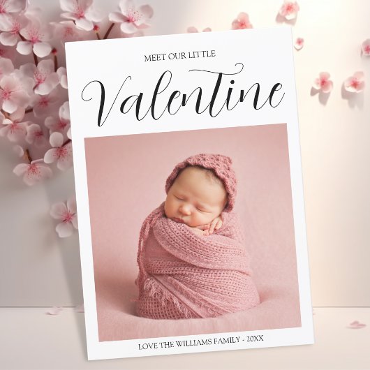 Onze kleine Valentijn Baby Geboorte Aankondiging