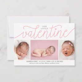 Onze Kleine Valentijn Geboorte Aankondiging met Fo