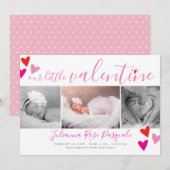 Onze Kleine Valentijn Hart Geboorteaankondiging Ka Feestdagenkaart (Voorkant / Achterkant)