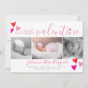 Onze Kleine Valentijn Hart Geboorteaankondiging Ka Feestdagenkaart