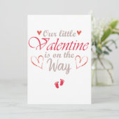 Onze kleine Valentijn is onderweg, Zwangere Gift Kaart (Staand voorkant)
