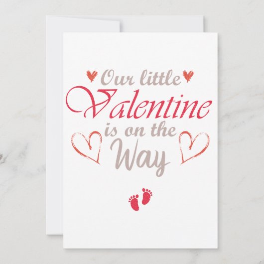Onze kleine Valentijn is onderweg, Zwangere Gift Kaart (Achterkant)