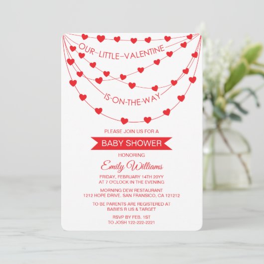 ONZE KLEINE VALENTIJN IS OP DE MANIER VAN HET BABY FEESTDAGENKAART (Staand voorkant)