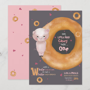 "ONZE KLEINE VARKEN"   "Liefde & Bagels" Kaart