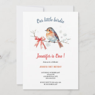 Onze kleine verjaardagsuitnodiging voor vogeltjes kaart
