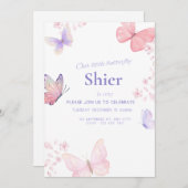 Onze kleine vlinder 1e verjaardag uitnodiging (Voorkant / Achterkant)