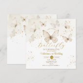 Onze kleine vlinder draait een witte crème kaart (Voorkant / Achterkant)