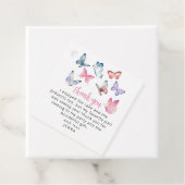 Onze kleine vlinder foto verjaardagsfeestje bedankjes labels (In situ)