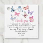 Onze kleine vlinder foto verjaardagsfeestje bedankjes labels (Voorkant)