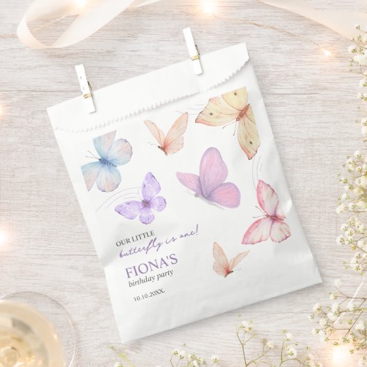 Onze kleine vlinder Meisje's 1e verjaardag Dank u Bedankzakje (Geknipt)