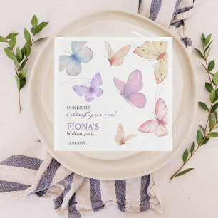 Onze kleine vlinder Meisje's 1e verjaardag Schatti Servet