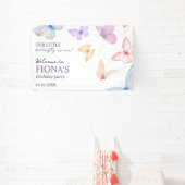 Onze kleine vlinder Meisje's 1e verjaardag Welkom Spandoek (Insitu)