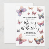 Onze kleine vlinder meisjes roze verjaardag kaart (Voorkant / Achterkant)