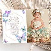 Onze Kleine Vlinder Meisjes Verjaardag Foto Kaart