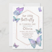 Onze kleine vlinder meisjes verjaardag uitnodiging (Voorkant)