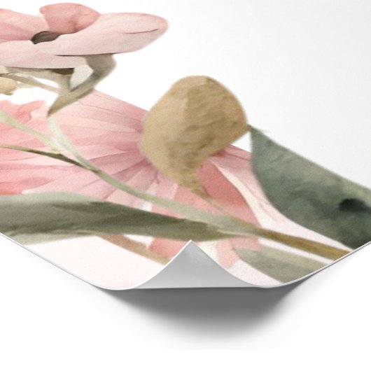 Onze Kleine Vlinder Roze Meisjes 1e Verjaardag Poster (Hoek)