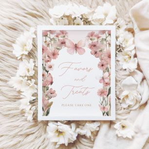 Onze kleine vlinder roze meisjes gunsten en trakta poster