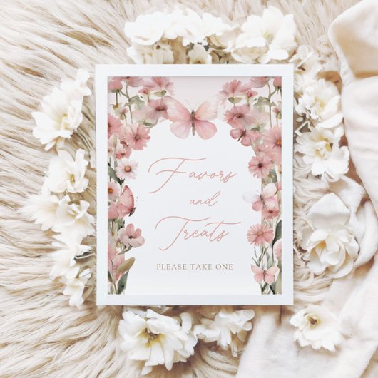 Onze kleine vlinder roze meisjes gunsten en trakta poster