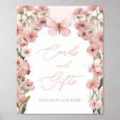 Onze kleine vlinder roze meisjes Kaarten en gesche Poster (Voorkant)