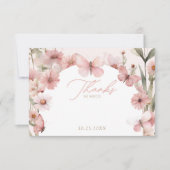 Onze kleine vlinder roze meisjes verjaardag bedankkaart (Voorkant)