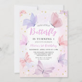Onze kleine vlinder roze meisjes verjaardag kaart (Voorkant)