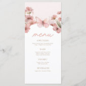 Onze kleine vlinder roze meisjes verjaardag menu (Voorkant)