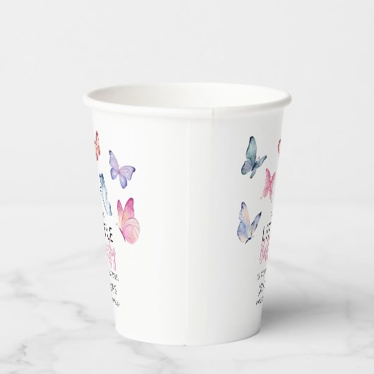 Onze kleine vlinder verjaardagsfeestje papieren bekers (Rechts)