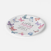 Onze kleine vlinder verjaardagsfeestje papieren bordje (Gekanteld)