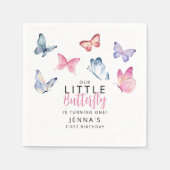 Onze kleine vlinder verjaardagsfeestje servet (Voorkant)