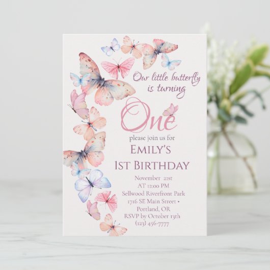 Onze kleine vlinder - Waterverf kleurrijke у Kaart (Staand voorkant)